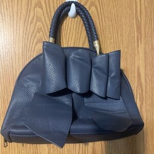 Elegant Navy Bow Handbag